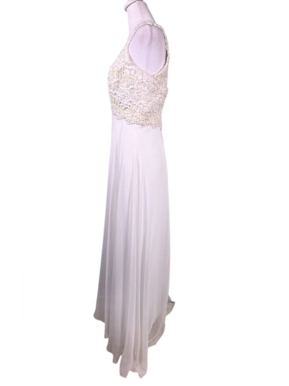 Forever Yours Ivory Beaded Lace Chiffon Wedding Gown Bridal Dress - Picture 8 of 11